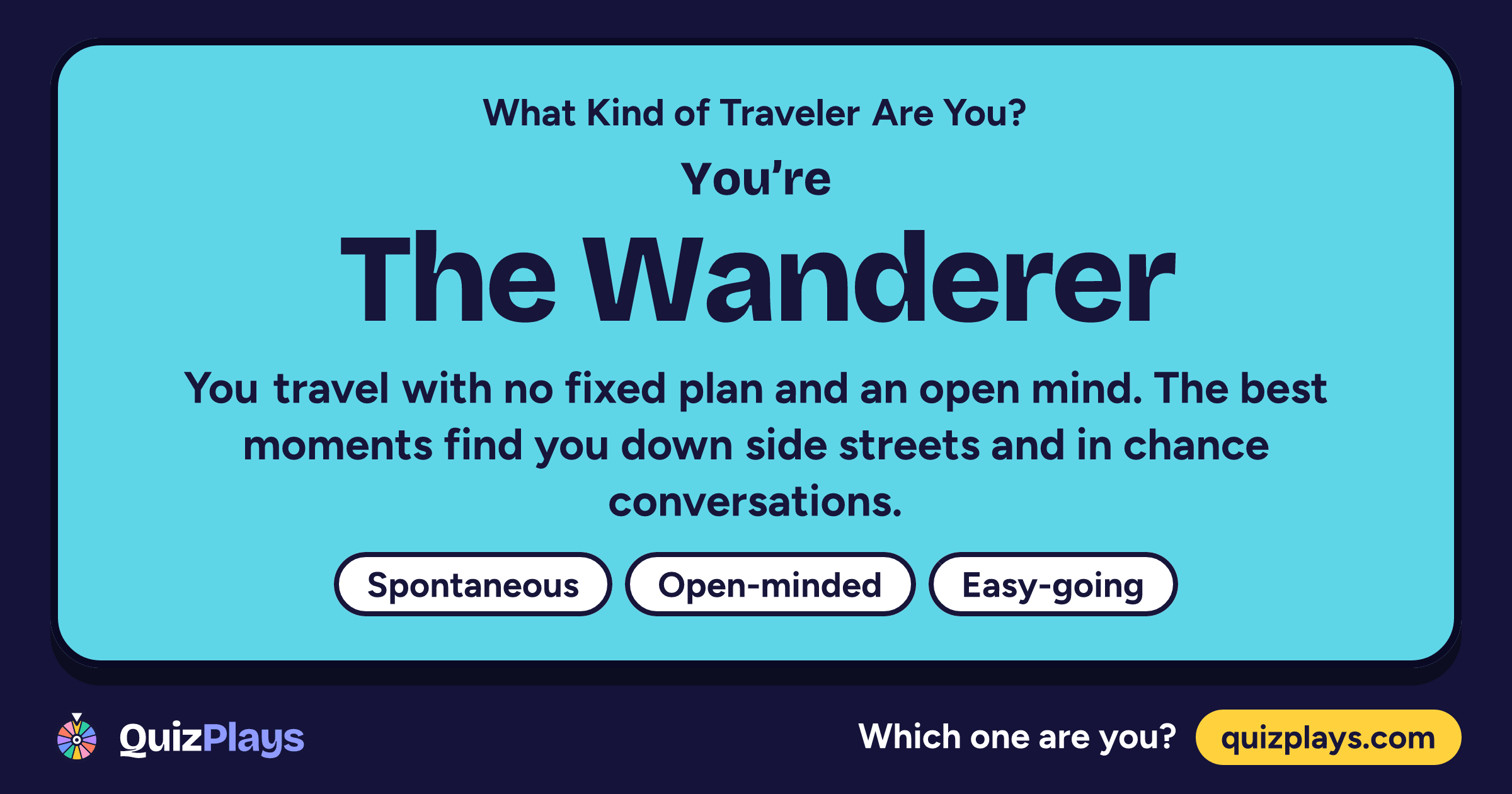 The Wanderer result card from the What Kind of Traveler Are You? quiz