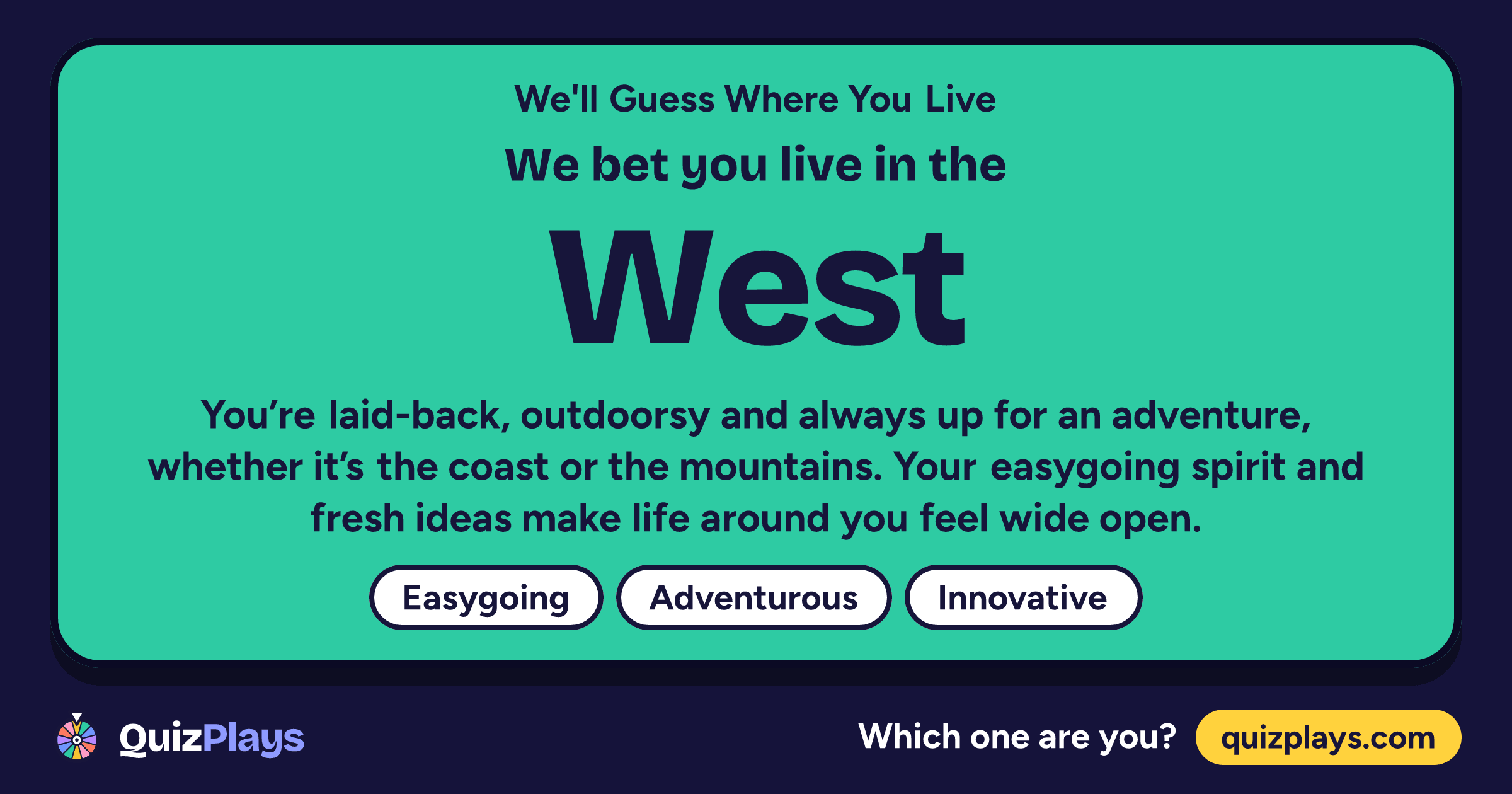 West result card from the We'll Guess Where You Live quiz