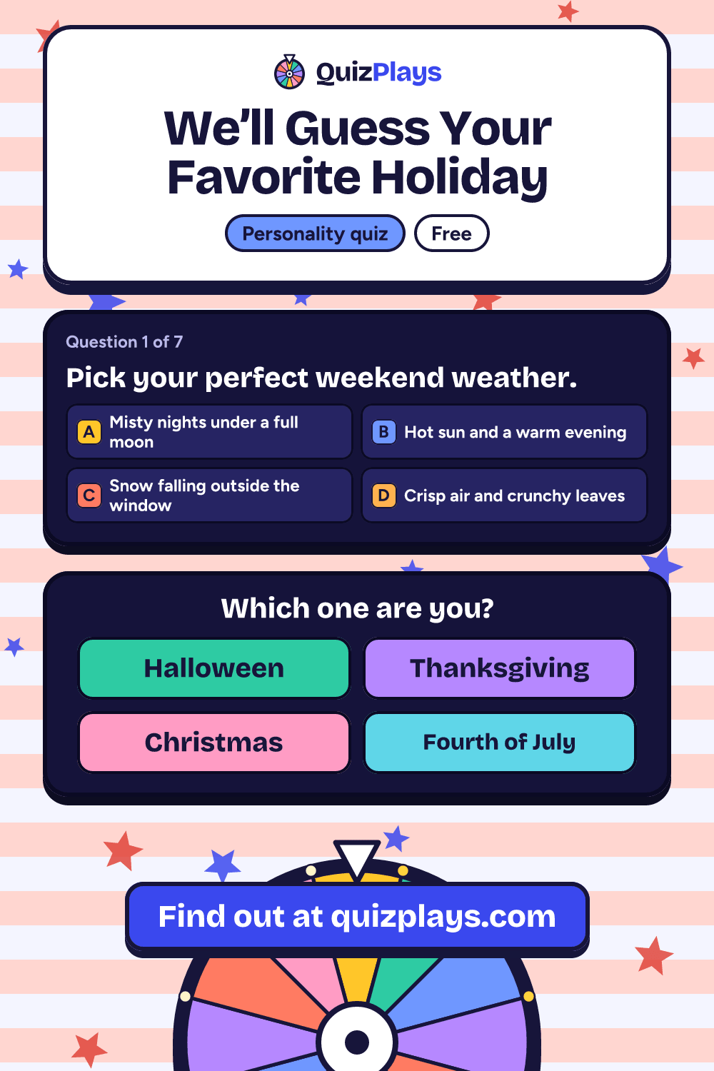 We'll Guess Your Favorite Holiday pin with a sample question